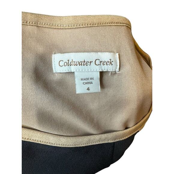 Coldwater Creek Sleeveless Maxi Dress Black Tan Size 4 Fully Lined - Picture 7 of 8